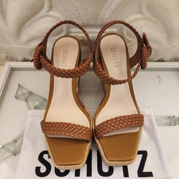 SCHUTZ Women's Nani Espadrille Platform Wedge Sandals HAZEL US 6.5. NIB - Picture 5 of 12